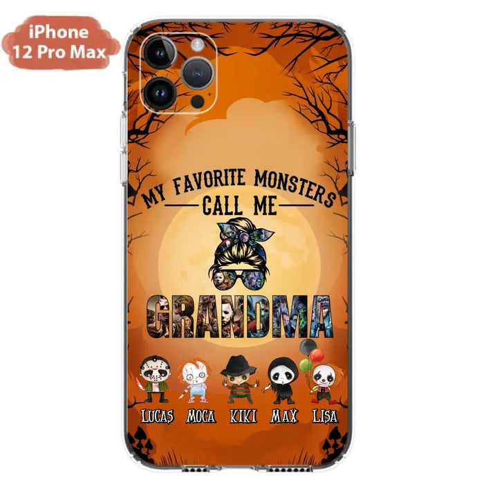 Personalized Halloween Phone Case - Halloween Gift Idea for Halloween - Upto 5 Characters - My Favorite Monsters Call Me Grandma - Case For iPhone/Samsung