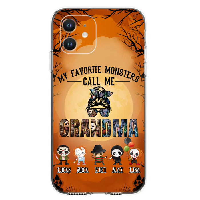 Personalized Halloween Phone Case - Halloween Gift Idea for Halloween - Upto 5 Characters - My Favorite Monsters Call Me Grandma - Case For iPhone/Samsung