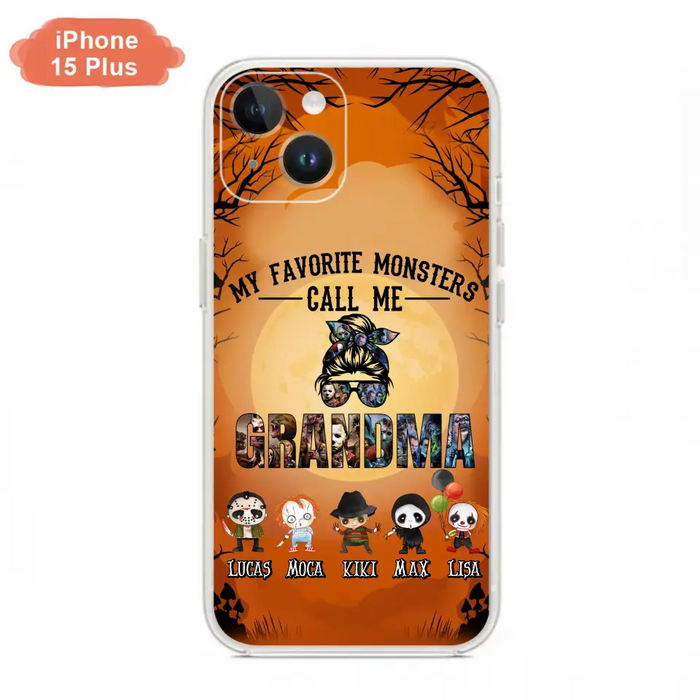 Personalized Halloween Phone Case - Halloween Gift Idea for Halloween - Upto 5 Characters - My Favorite Monsters Call Me Grandma - Case For iPhone/Samsung