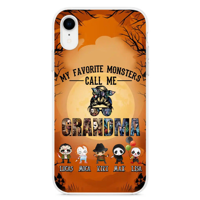 Personalized Halloween Phone Case - Halloween Gift Idea for Halloween - Upto 5 Characters - My Favorite Monsters Call Me Grandma - Case For iPhone/Samsung