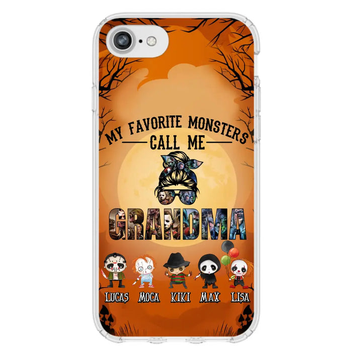 Personalized Halloween Phone Case - Halloween Gift Idea for Halloween - Upto 5 Characters - My Favorite Monsters Call Me Grandma - Case For iPhone/Samsung