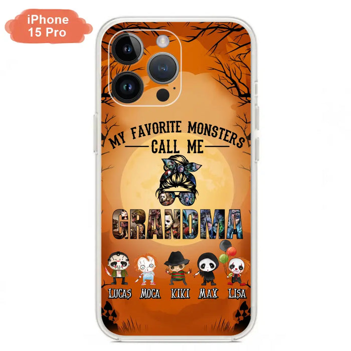 Personalized Halloween Phone Case - Halloween Gift Idea for Halloween - Upto 5 Characters - My Favorite Monsters Call Me Grandma - Case For iPhone/Samsung