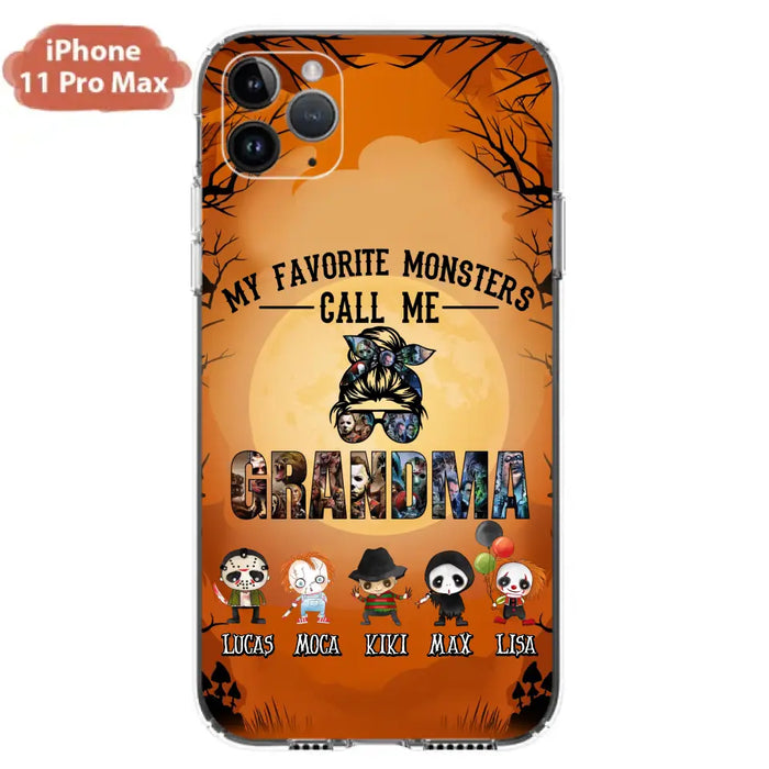 Personalized Halloween Phone Case - Halloween Gift Idea for Halloween - Upto 5 Characters - My Favorite Monsters Call Me Grandma - Case For iPhone/Samsung