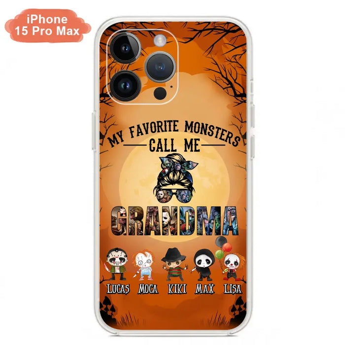 Personalized Halloween Phone Case - Halloween Gift Idea for Halloween - Upto 5 Characters - My Favorite Monsters Call Me Grandma - Case For iPhone/Samsung