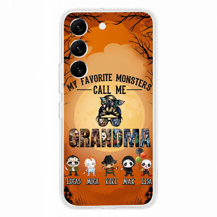 Personalized Halloween Phone Case - Halloween Gift Idea for Halloween - Upto 5 Characters - My Favorite Monsters Call Me Grandma - Case For iPhone/Samsung