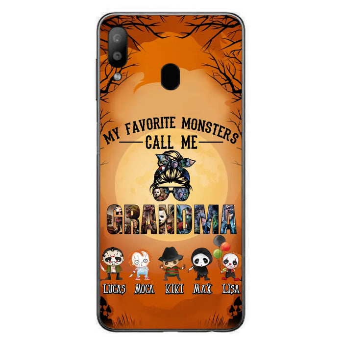 Personalized Halloween Phone Case - Halloween Gift Idea for Halloween - Upto 5 Characters - My Favorite Monsters Call Me Grandma - Case For iPhone/Samsung