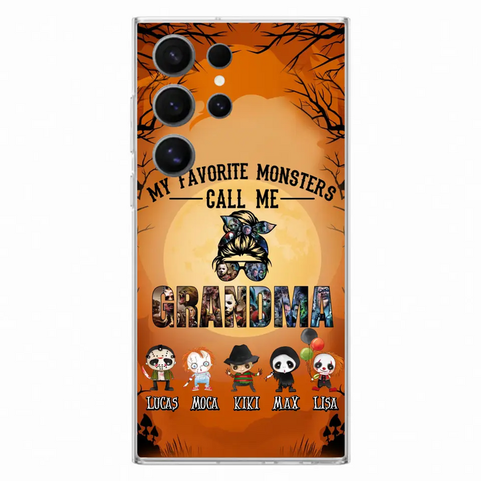 Personalized Halloween Phone Case - Halloween Gift Idea for Halloween - Upto 5 Characters - My Favorite Monsters Call Me Grandma - Case For iPhone/Samsung