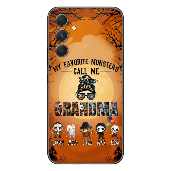 Personalized Halloween Phone Case - Halloween Gift Idea for Halloween - Upto 5 Characters - My Favorite Monsters Call Me Grandma - Case For iPhone/Samsung