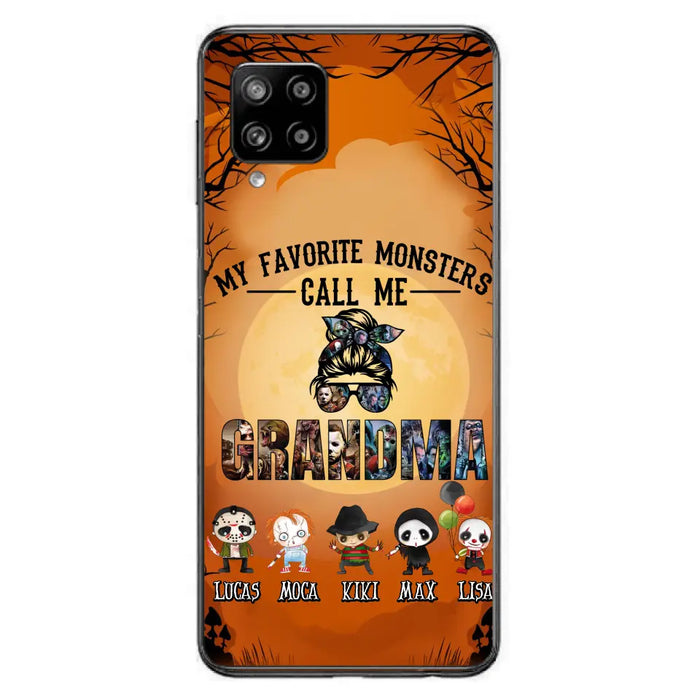 Personalized Halloween Phone Case - Halloween Gift Idea for Halloween - Upto 5 Characters - My Favorite Monsters Call Me Grandma - Case For iPhone/Samsung