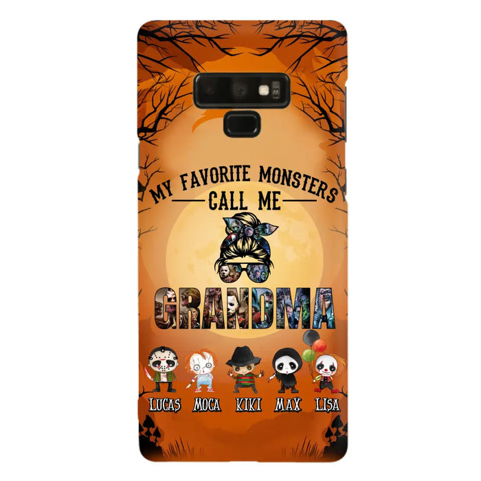 Personalized Halloween Phone Case - Halloween Gift Idea for Halloween - Upto 5 Characters - My Favorite Monsters Call Me Grandma - Case For iPhone/Samsung