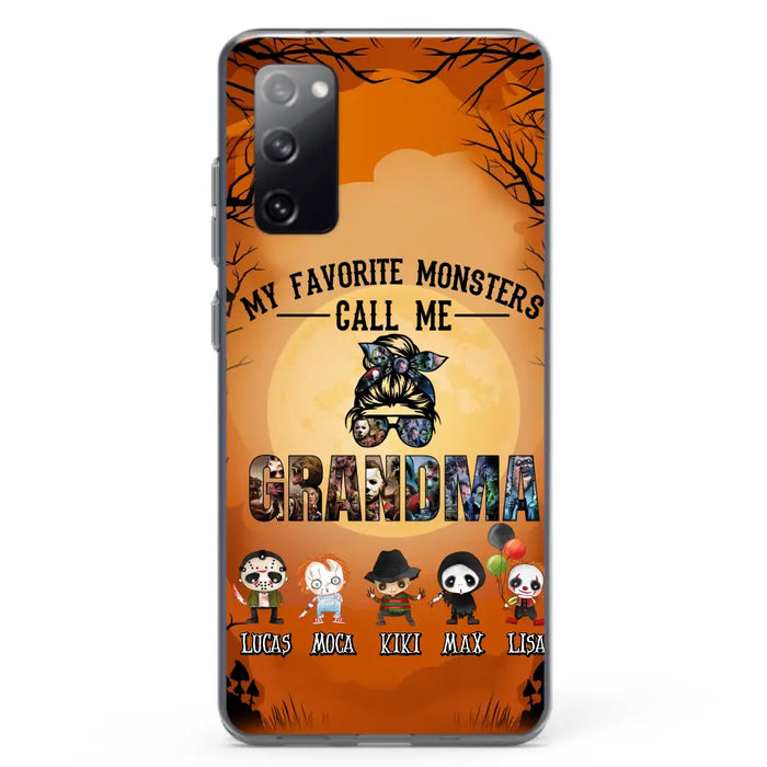 Personalized Halloween Phone Case - Halloween Gift Idea for Halloween - Upto 5 Characters - My Favorite Monsters Call Me Grandma - Case For iPhone/Samsung