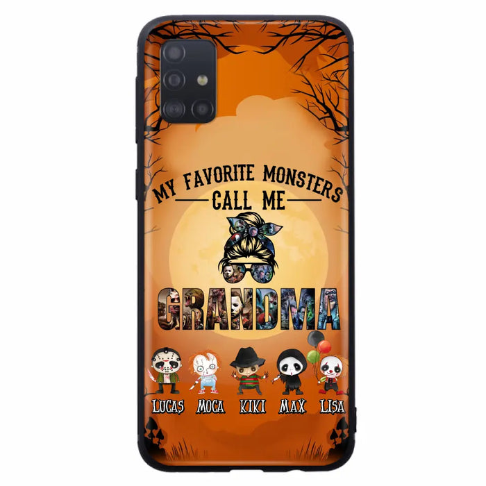 Personalized Halloween Phone Case - Halloween Gift Idea for Halloween - Upto 5 Characters - My Favorite Monsters Call Me Grandma - Case For iPhone/Samsung