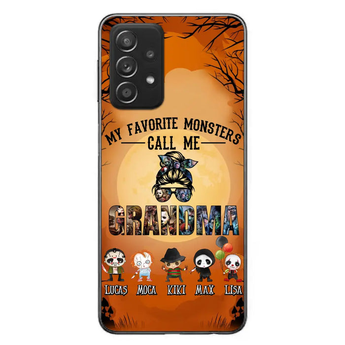 Personalized Halloween Phone Case - Halloween Gift Idea for Halloween - Upto 5 Characters - My Favorite Monsters Call Me Grandma - Case For iPhone/Samsung