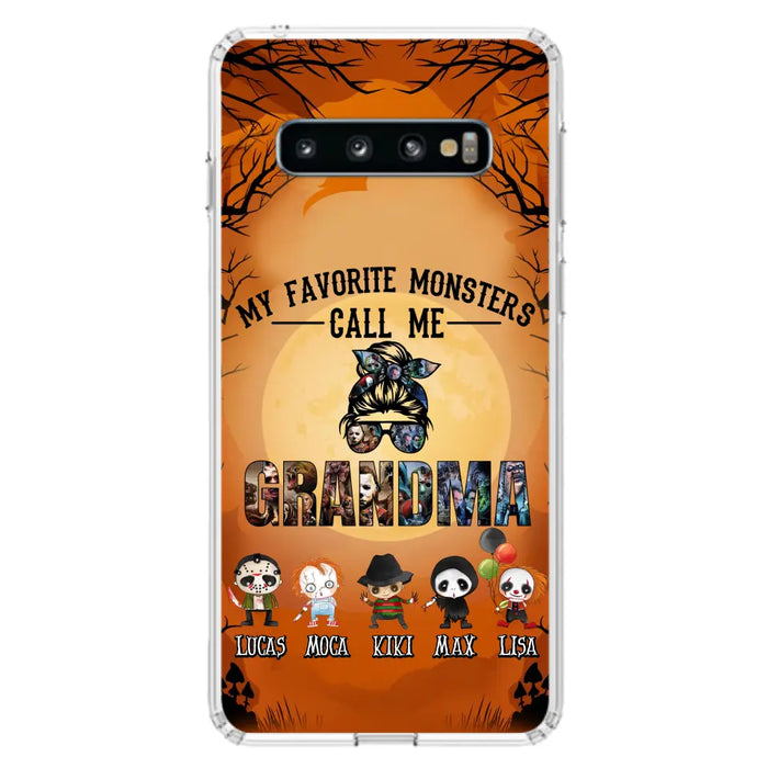 Personalized Halloween Phone Case - Halloween Gift Idea for Halloween - Upto 5 Characters - My Favorite Monsters Call Me Grandma - Case For iPhone/Samsung