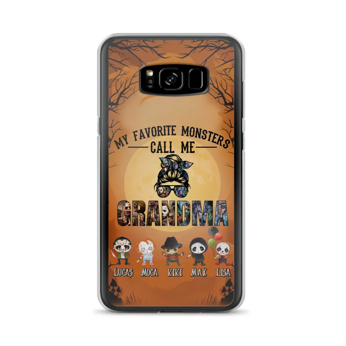 Personalized Halloween Phone Case - Halloween Gift Idea for Halloween - Upto 5 Characters - My Favorite Monsters Call Me Grandma - Case For iPhone/Samsung