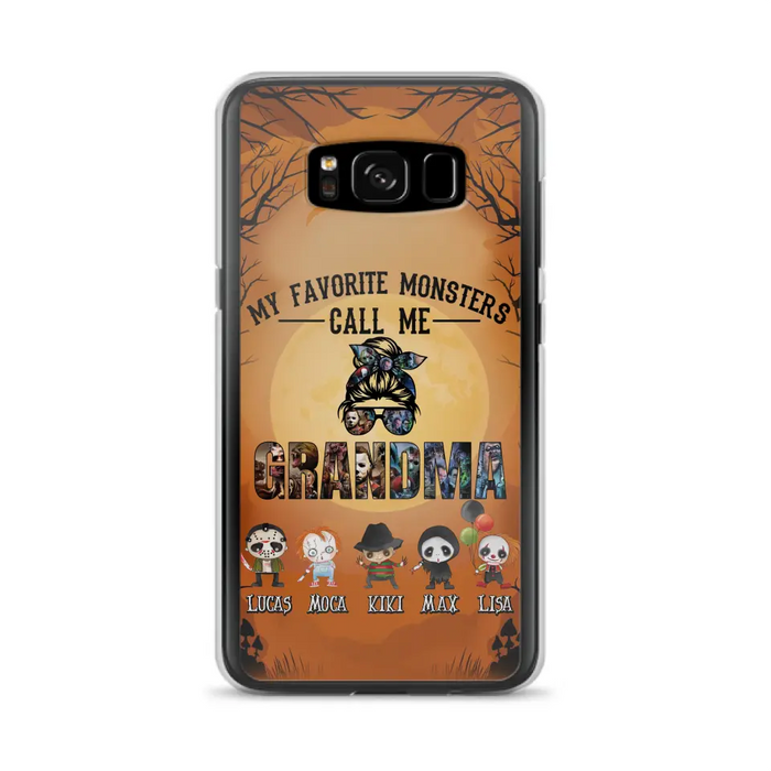 Personalized Halloween Phone Case - Halloween Gift Idea for Halloween - Upto 5 Characters - My Favorite Monsters Call Me Grandma - Case For iPhone/Samsung