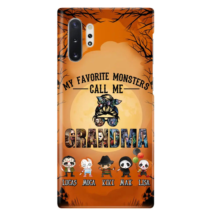 Personalized Halloween Phone Case - Halloween Gift Idea for Halloween - Upto 5 Characters - My Favorite Monsters Call Me Grandma - Case For iPhone/Samsung