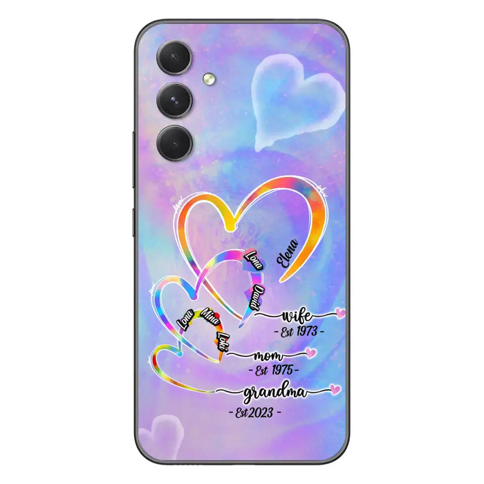 Personalized Mom Phone Case - Gift Idea For Mom/Grandma - Upto 4 Children/5 Grandchildren - Cases For iPhone/Samsung