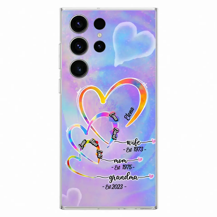 Personalized Mom Phone Case - Gift Idea For Mom/Grandma - Upto 4 Children/5 Grandchildren - Cases For iPhone/Samsung