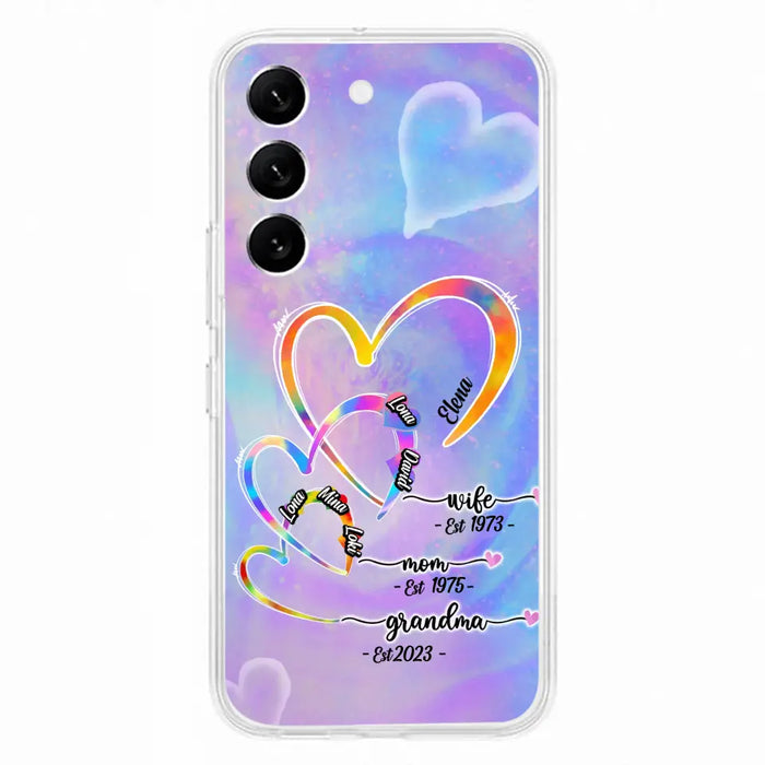 Personalized Mom Phone Case - Gift Idea For Mom/Grandma - Upto 4 Children/5 Grandchildren - Cases For iPhone/Samsung