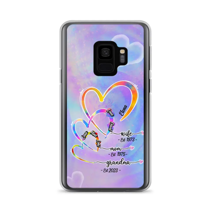 Personalized Mom Phone Case - Gift Idea For Mom/Grandma - Upto 4 Children/5 Grandchildren - Cases For iPhone/Samsung