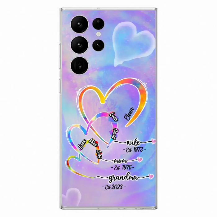 Personalized Mom Phone Case - Gift Idea For Mom/Grandma - Upto 4 Children/5 Grandchildren - Cases For iPhone/Samsung