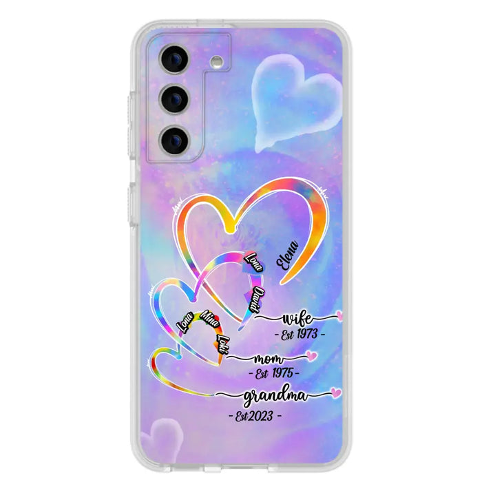 Personalized Mom Phone Case - Gift Idea For Mom/Grandma - Upto 4 Children/5 Grandchildren - Cases For iPhone/Samsung