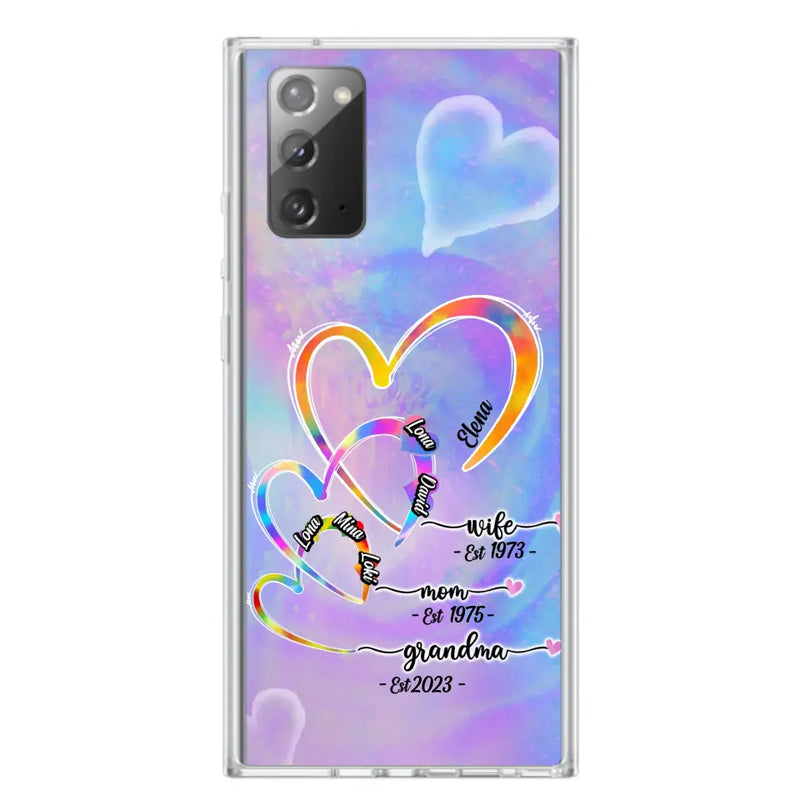 Personalized Mom Phone Case - Gift Idea For Mom/Grandma - Upto 4 Children/5 Grandchildren - Cases For iPhone/Samsung
