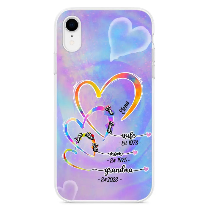 Personalized Mom Phone Case - Gift Idea For Mom/Grandma - Upto 4 Children/5 Grandchildren - Cases For iPhone/Samsung