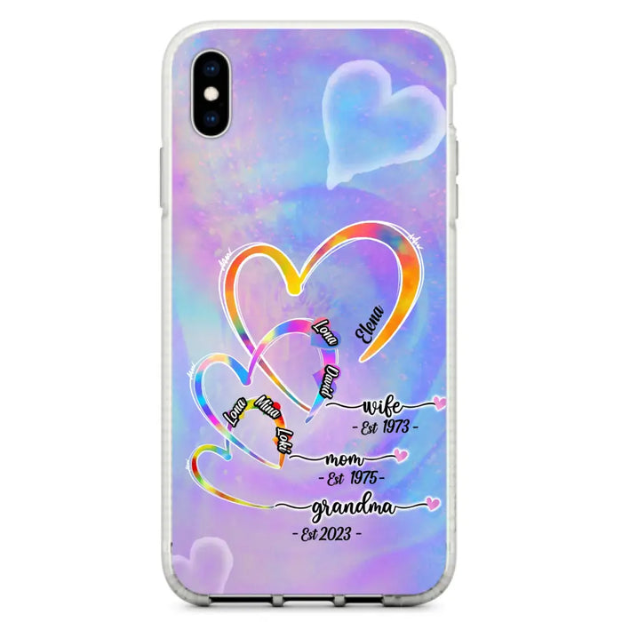 Personalized Mom Phone Case - Gift Idea For Mom/Grandma - Upto 4 Children/5 Grandchildren - Cases For iPhone/Samsung