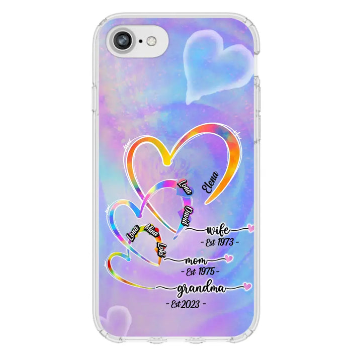 Personalized Mom Phone Case - Gift Idea For Mom/Grandma - Upto 4 Children/5 Grandchildren - Cases For iPhone/Samsung