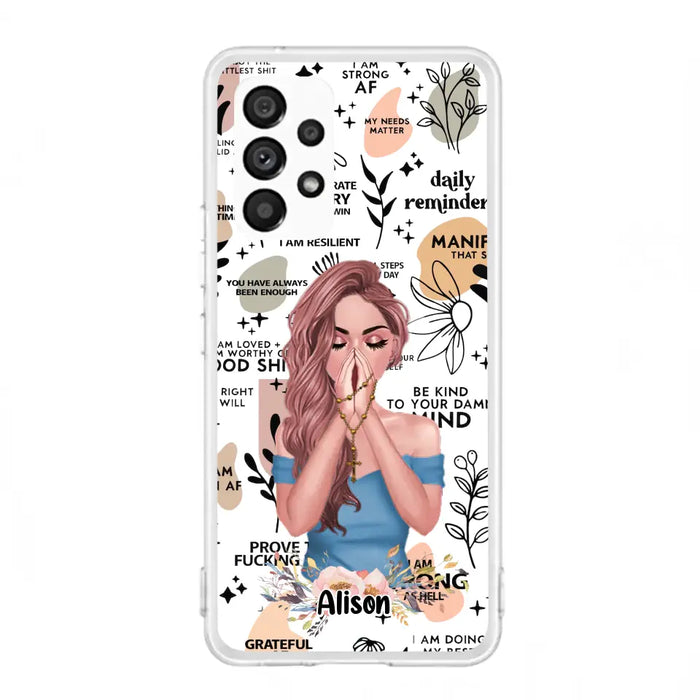 Custom Personalized Praying Girl Phone Case - Gift Idea for Girls/Friends - Case for iPhone/Samsung