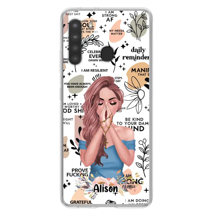 Custom Personalized Praying Girl Phone Case - Gift Idea for Girls/Friends - Case for iPhone/Samsung