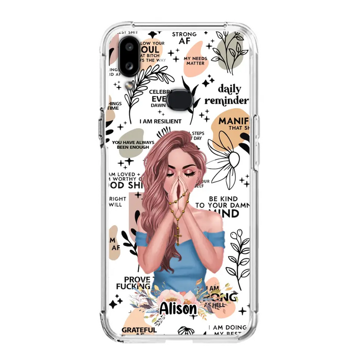 Custom Personalized Praying Girl Phone Case - Gift Idea for Girls/Friends - Case for iPhone/Samsung