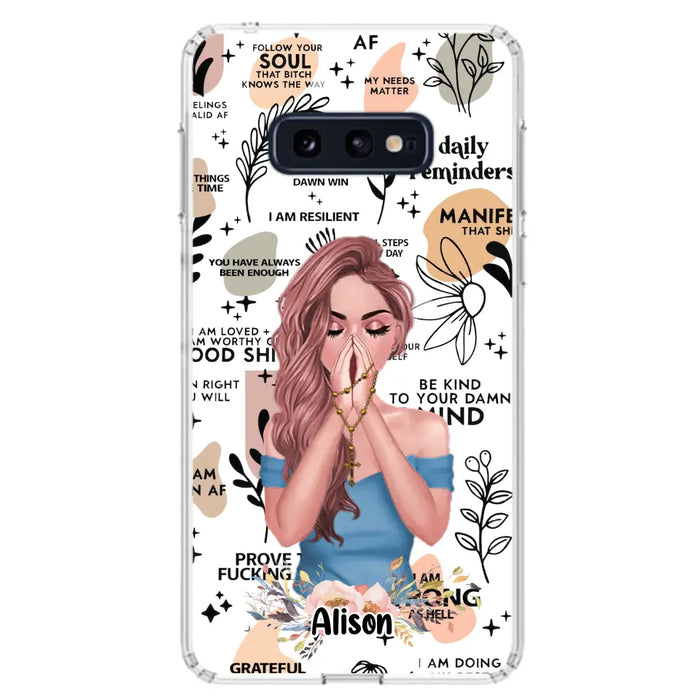 Custom Personalized Praying Girl Phone Case - Gift Idea for Girls/Friends - Case for iPhone/Samsung