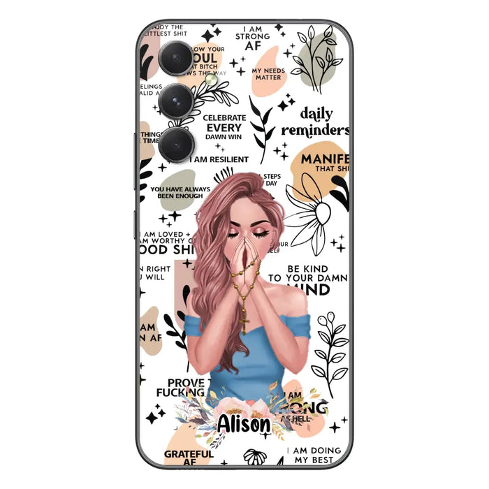 Custom Personalized Praying Girl Phone Case - Gift Idea for Girls/Friends - Case for iPhone/Samsung