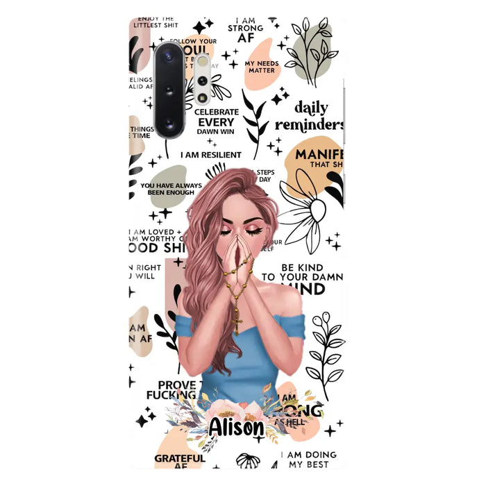 Custom Personalized Praying Girl Phone Case - Gift Idea for Girls/Friends - Case for iPhone/Samsung