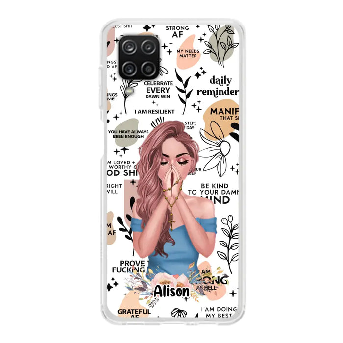 Custom Personalized Praying Girl Phone Case - Gift Idea for Girls/Friends - Case for iPhone/Samsung