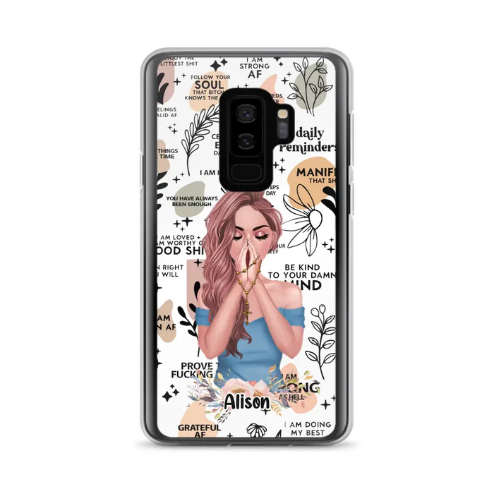 Custom Personalized Praying Girl Phone Case - Gift Idea for Girls/Friends - Case for iPhone/Samsung