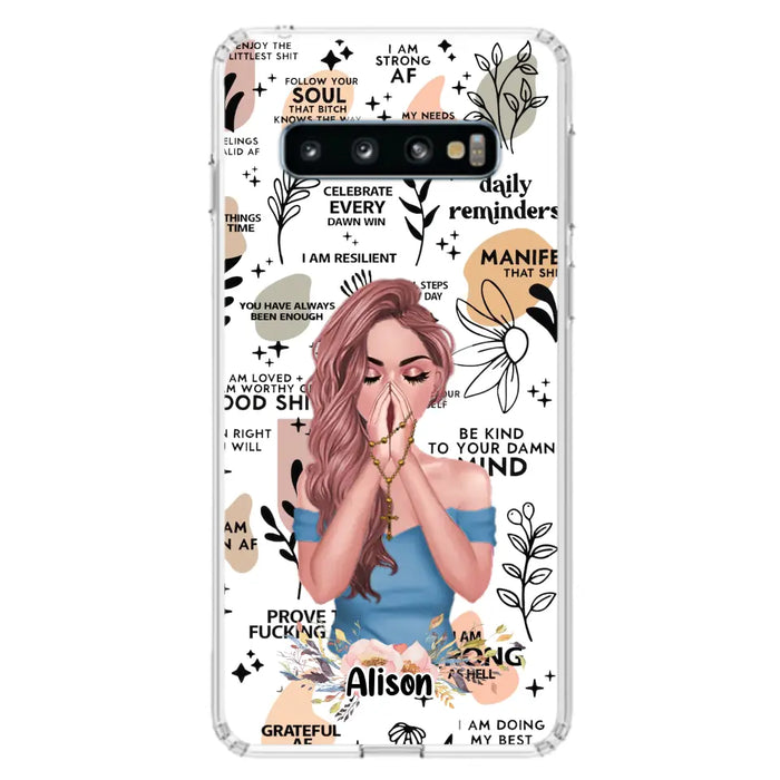 Custom Personalized Praying Girl Phone Case - Gift Idea for Girls/Friends - Case for iPhone/Samsung