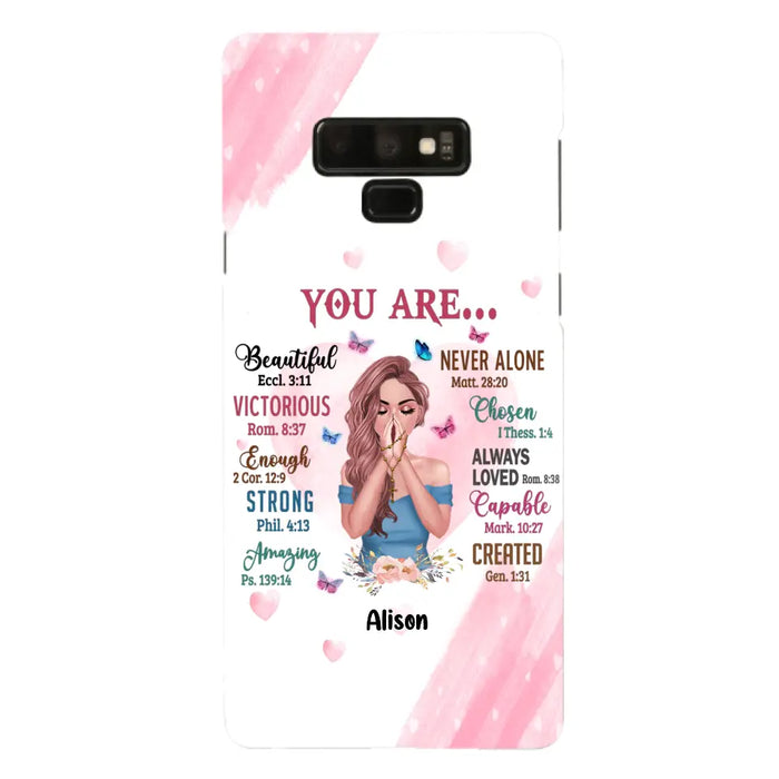 Custom Personalized Praying Girl Phone Case - Gift Idea for Girls/Friends - You Are Beautiful - Case for iPhone/Samsung