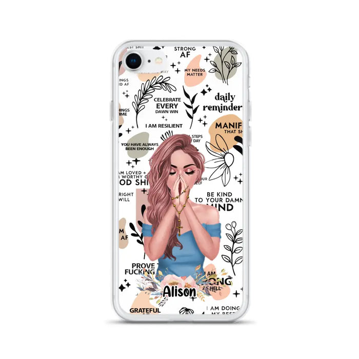 Custom Personalized Praying Girl Phone Case - Gift Idea for Girls/Friends - Case for iPhone/Samsung