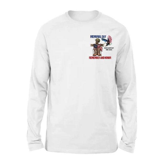 Custom Personalized Memorial Day Shirt/ Hoodie - Gift Idea for Memorial Day - Memorial Day Remember And Honor