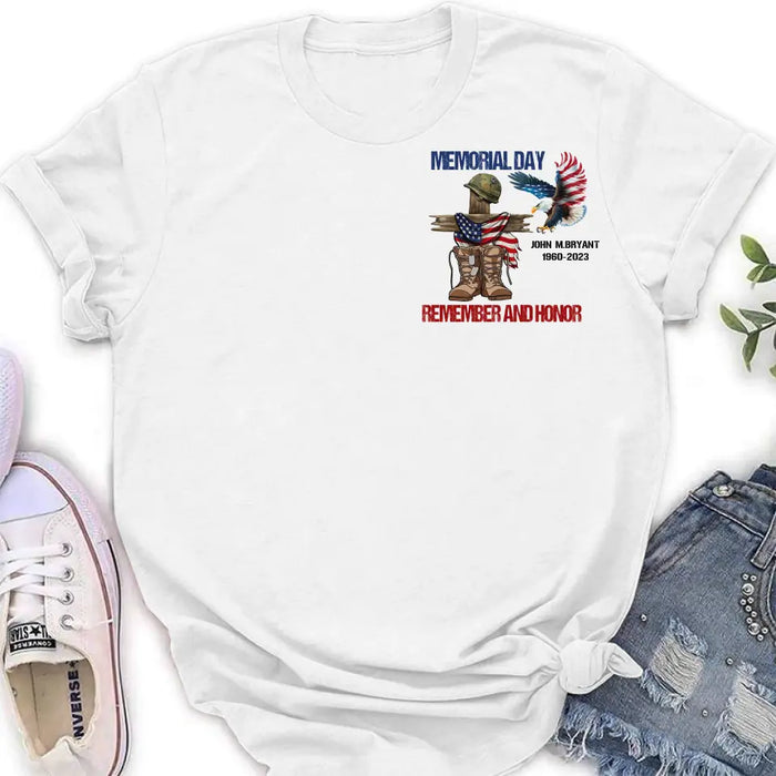 Custom Personalized Memorial Day Shirt/ Hoodie - Gift Idea for Memorial Day - Memorial Day Remember And Honor