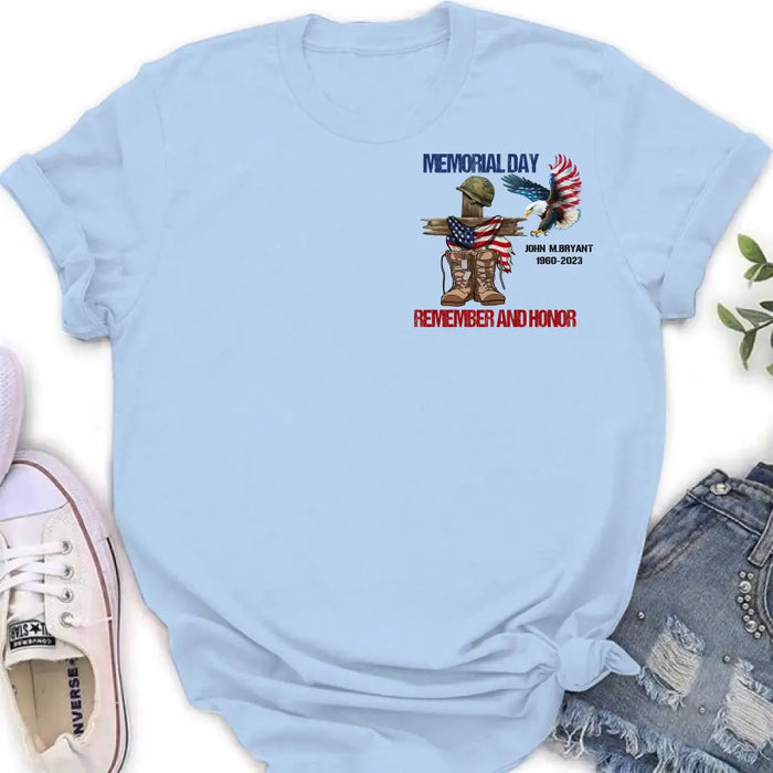 Custom Personalized Memorial Day Shirt/ Hoodie - Gift Idea for Memorial Day - Memorial Day Remember And Honor