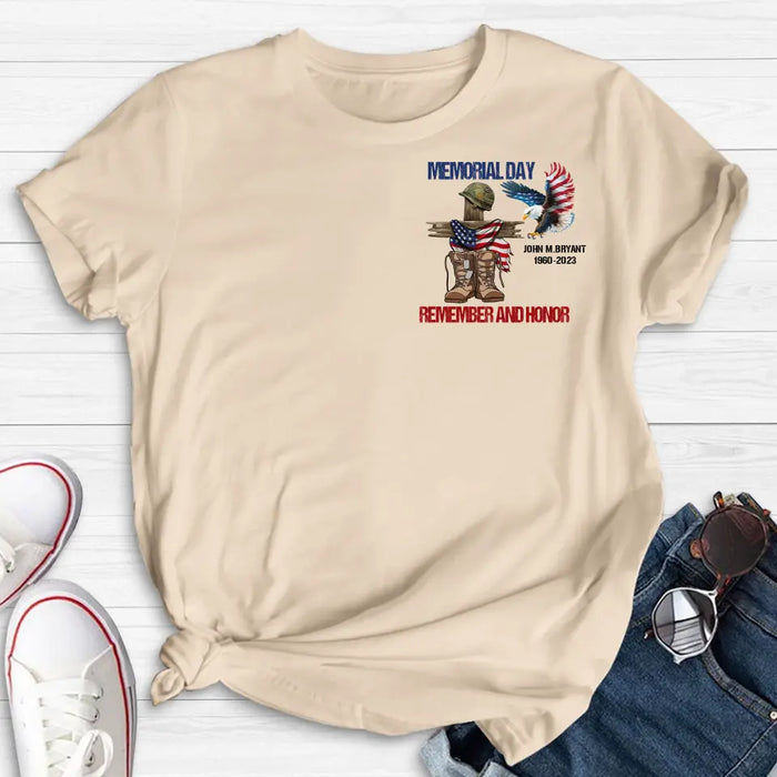 Custom Personalized Memorial Day Shirt/ Hoodie - Gift Idea for Memorial Day - Memorial Day Remember And Honor