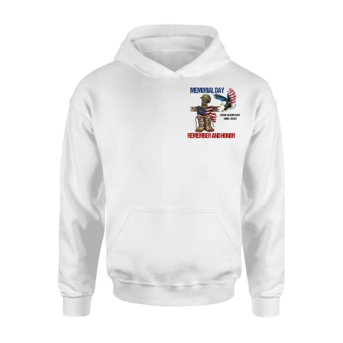 Custom Personalized Memorial Day Shirt/ Hoodie - Gift Idea for Memorial Day - Memorial Day Remember And Honor