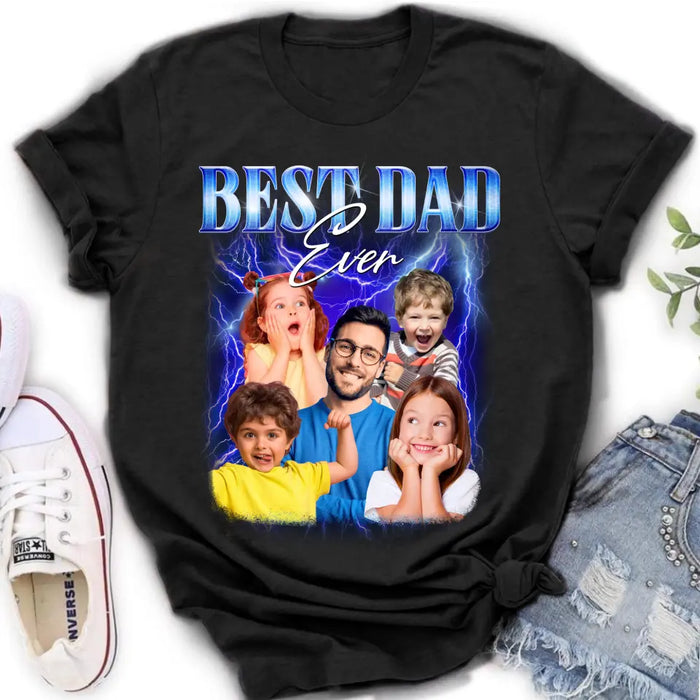 Custom Personalized Dad Photo Shirt/Hoodie - Upto 5 Photos - Gift Idea For Father's Day - Best Dad Ever