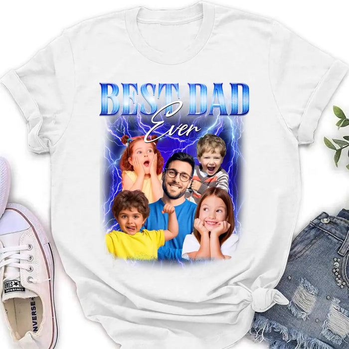 Custom Personalized Dad Photo Shirt/Hoodie - Upto 5 Photos - Gift Idea For Father's Day - Best Dad Ever