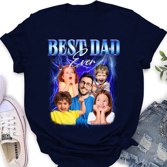 Custom Personalized Dad Photo Shirt/Hoodie - Upto 5 Photos - Gift Idea For Father's Day - Best Dad Ever